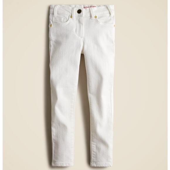 Crewcuts J.Crew Colored Runaround Jeans Girls Sz 12 White Denim Slim Fit Stretch - Picture 1 of 6